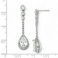 thumbnail image 2 of Sterling Silver Cubic Zirconia Teardrop Dangle Post Earrings, 2 of 7