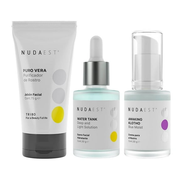 Set equilibrio piel mixta ácido hialurónico, fermentos biotecnológicos, aminoácidos Nuda Est Nuda Est Piel Mixta - Normal