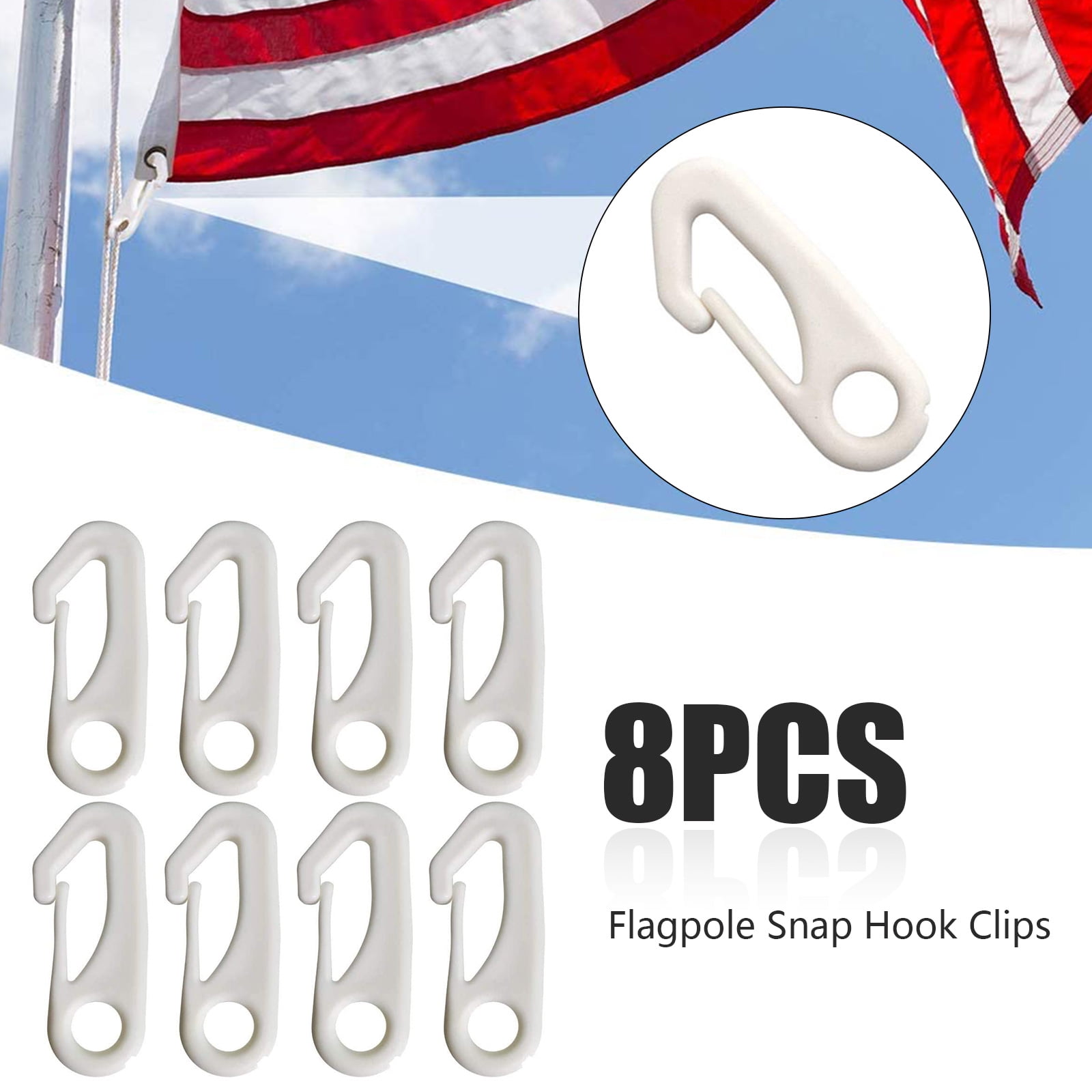 CABINAHOME 8PCS Heavy Duty Flagpole Snap Hook Clips Flag Pole