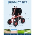 thumbnail image 2 of Tabouret de Travail de Jardin Robuste à Roulettes avec Capacité de 400 Lb, Siège Pivotant à 360 Degrés Hauteur Réglable, Plateau de Rangement pour Pneus Tout-Terrain, Banc d'Outils de Cour Extérieur, Vert Menthe/bleu Gentiane/rouge, 2 of 8