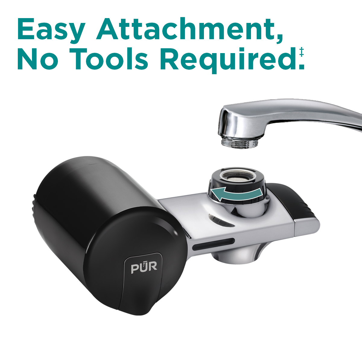 PUR PLUS Faucet Mount Water Filtration System, Black/Chrome photo 5
