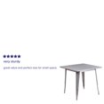 thumbnail image 4 of Bowery Hill 31.5" Square Metal Dining Table in Silver, 4 of 9