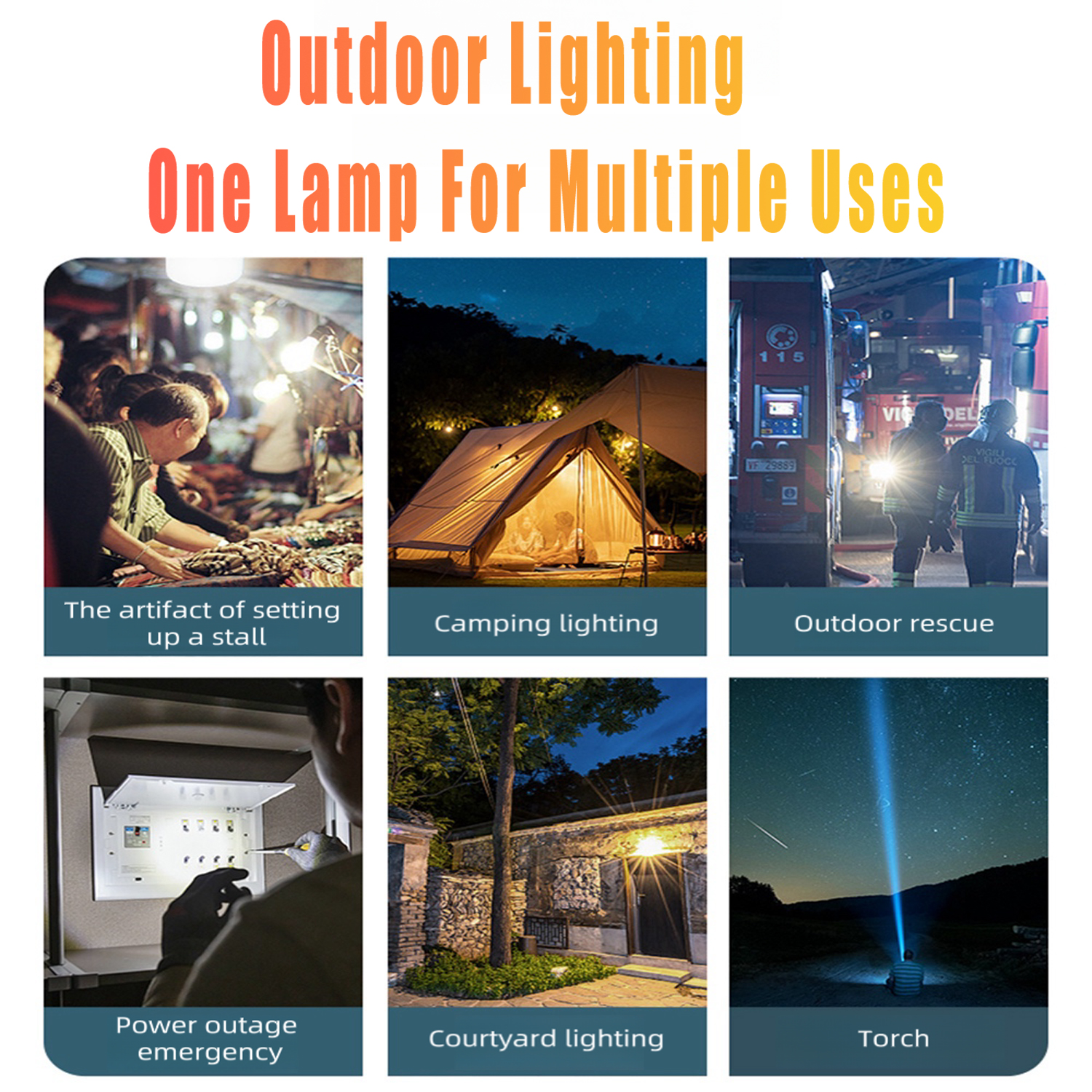DKTIOP Solar Camping Lantern, Rechargeable Portable Tent LED Lights , Emergency Solar Lantern Lamp for Night Fishing, Hiking