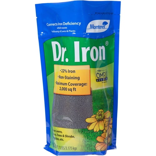 Iron Lawn Pellets Dry Fertilizer Slow Release All Season 7 lb. Monterey Dr 