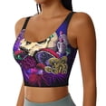 thumbnail image 2 of Fotbe Mushrooms and Skull Pattern Womens' Sports Bra Longline Wirefree Padded with Medium Support Sports Moisture-Wicking Workou Vest,Tank Top-XX-Large, 2 of 7