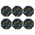 thumbnail image 2 of Pofeuu Geometric 1980s Styled Print Leather Coasters Set of 6, Round Cups Mugs Mat Pad for Home Kitchen Heat Resistant Drink Coasters,Octagon, 2 of 7