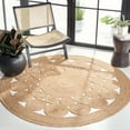 thumbnail image 2 of SAFAVIEH Natural Fiber Maybelle Geometric Area Rug, Natural, 5' x 5' Round, 2 of 7