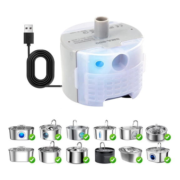 Cat Water Fountain Pump, Pet Water Fountain Replacement Pump SMA-800 Submersible Motor for Stainless Steel Indoor
