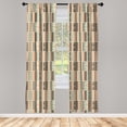 thumbnail image 2 of Ambesonne Geometric Curtains, Abstract Rhombus Square, Pair of 28"x84", Sepia and Dark Peach, 2 of 4
