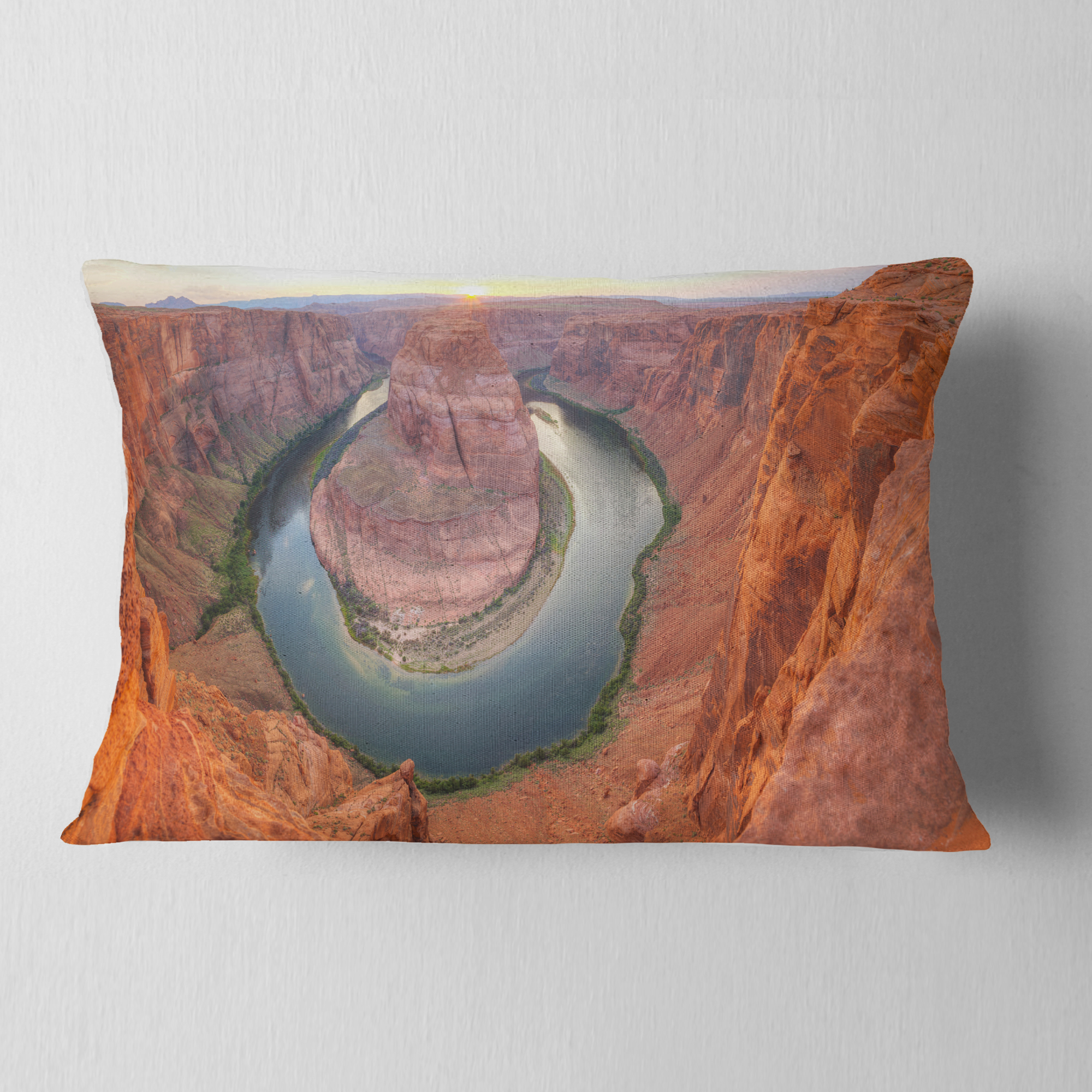 Designart 12" x 20" Red Polyester Throw Pillow
