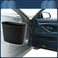 thumbnail image 2 of Unique Bargains Car Trash Can Hanging Car Door Faux Leather Trash Bin Weaving Pattern Black 1pcs, 2 of 6