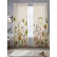 thumbnail image 2 of Sage Green Yellow Spring Floral Sheer Curtains 96 Inch Length 2 Panels Set, Semi Transparent Voile Rod Pocket Curtains for Living Dining Room Bedroom Drapes Watercolor Botanical Summer Flowers, 2 of 6