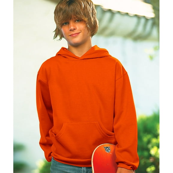 LAT Apparel Youth Pullover Fleece Hoodie - Medium - Orange