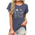 thumbnail image 2 of Aboser Boho Wildflower Print Tshirt Shirts for Women Casual Beach Vacation Outfit Loose Fit Short Sleeve Tees Funny Floal Graphic Tops Cozy Soft Cotton Blouses, 2 of 6