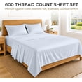 thumbnail image 2 of SGI Bedding 600 TC California King Size 4 Pc Sheet set - 100% Egyptian Cotton Sheets Sateen Weave, Breathable, 12" Deep Pocket, Hotel Luxury Soft Bed Sheets, Light Blue, 2 of 7