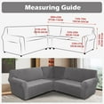 thumbnail image 4 of CJC 3-Piece Velvet Recliner Sofa Covers for 7 Seat, Stretch Corner Sofa Covers, L-Shaped Sectional Couch Slipcovers, 9 Colors, 4 of 7