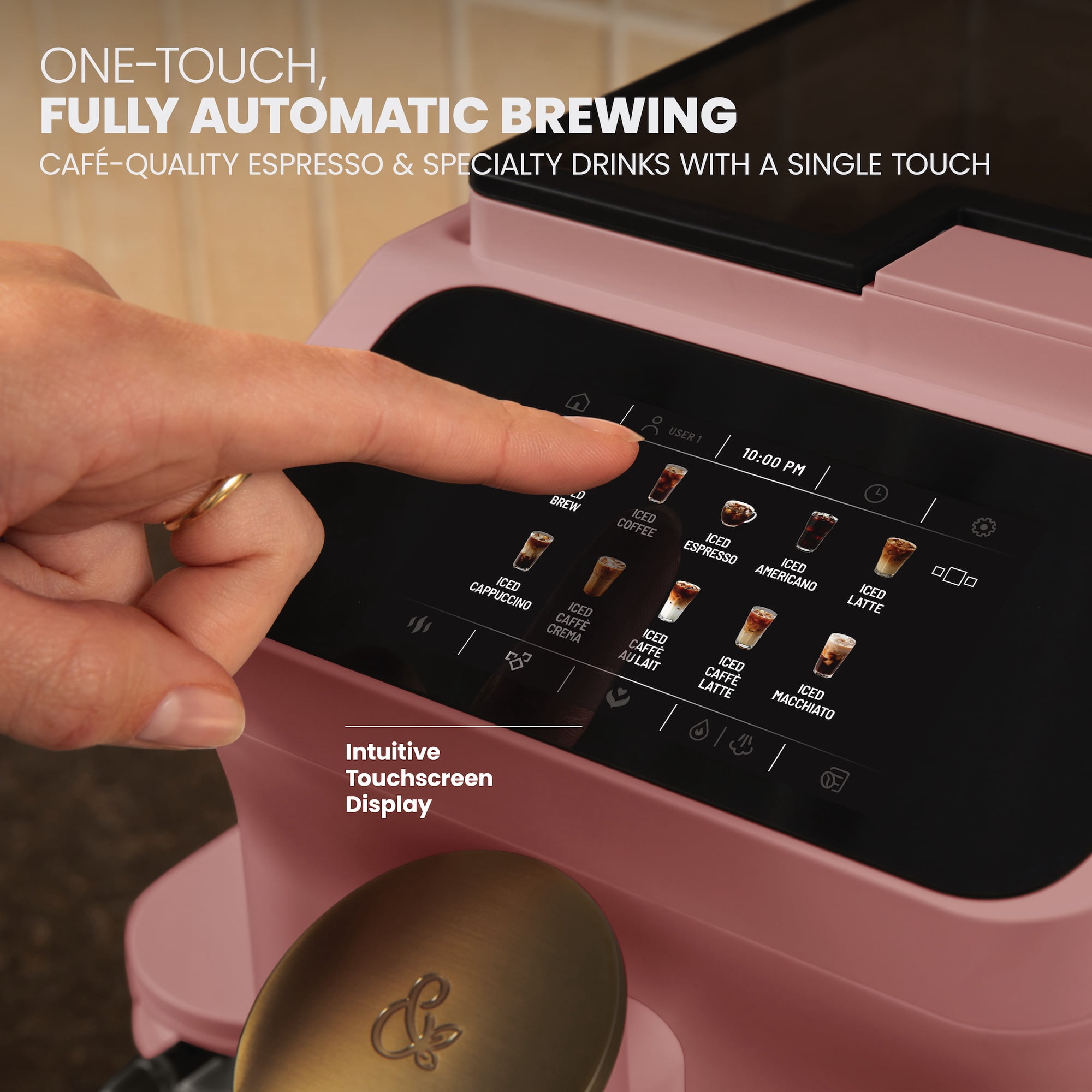 Thyme & Table Fully Automatic Espresso Machine, Faded Rose