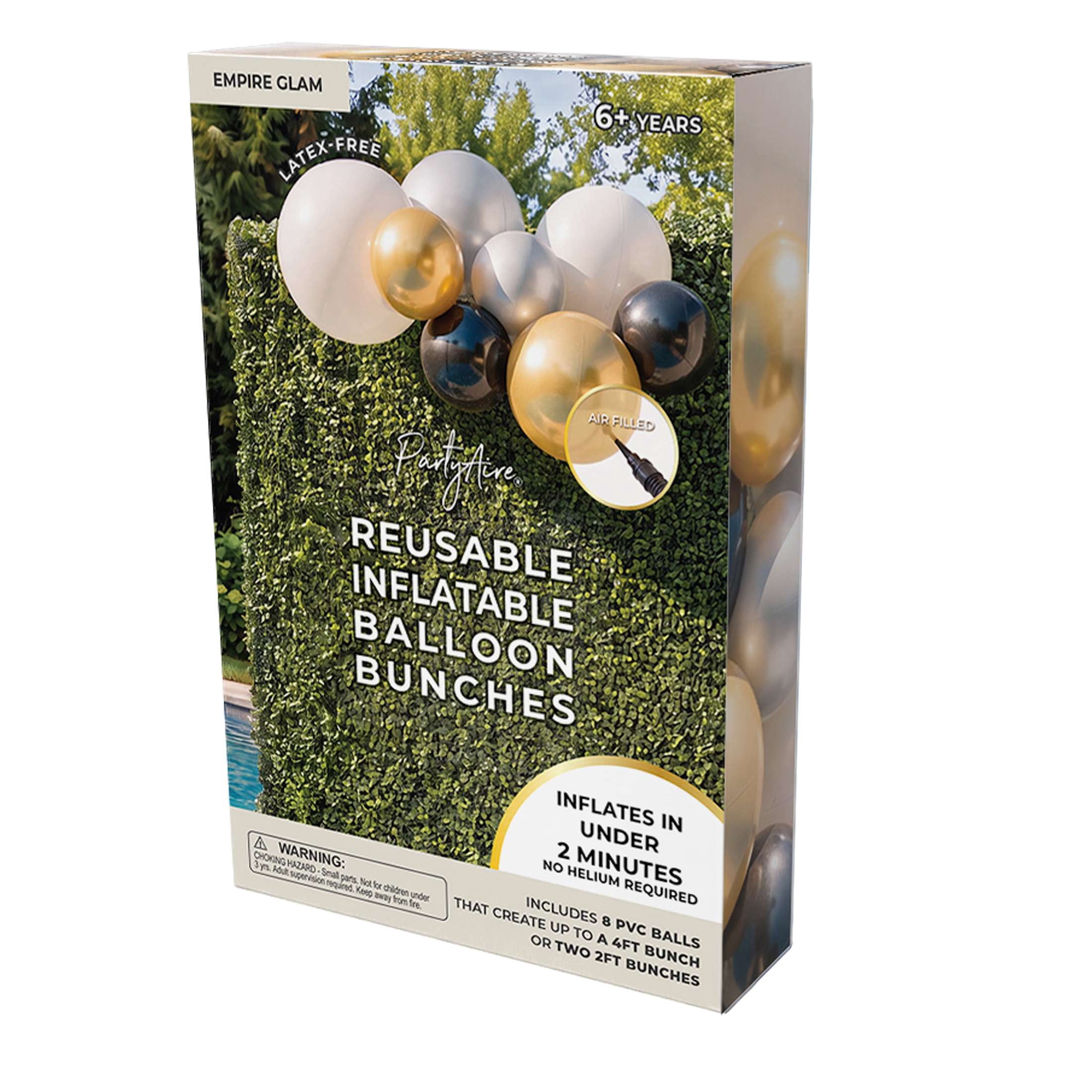 PartyAire 8pc Reusable Balloon Bunch, EMPIRE GLAM