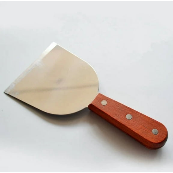 New Creative Stainless Steel Teppanyaki Barbecue Spatula Wood Handle