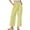 Yellow, variant on Audhol Linen Pants Women Women's Pure Cotton and Linen Wide Leg Pants Casual Baggy Elastic Waistband with Pockets Fashionable Pants Women Wide Leg Pants Blue1 2XL