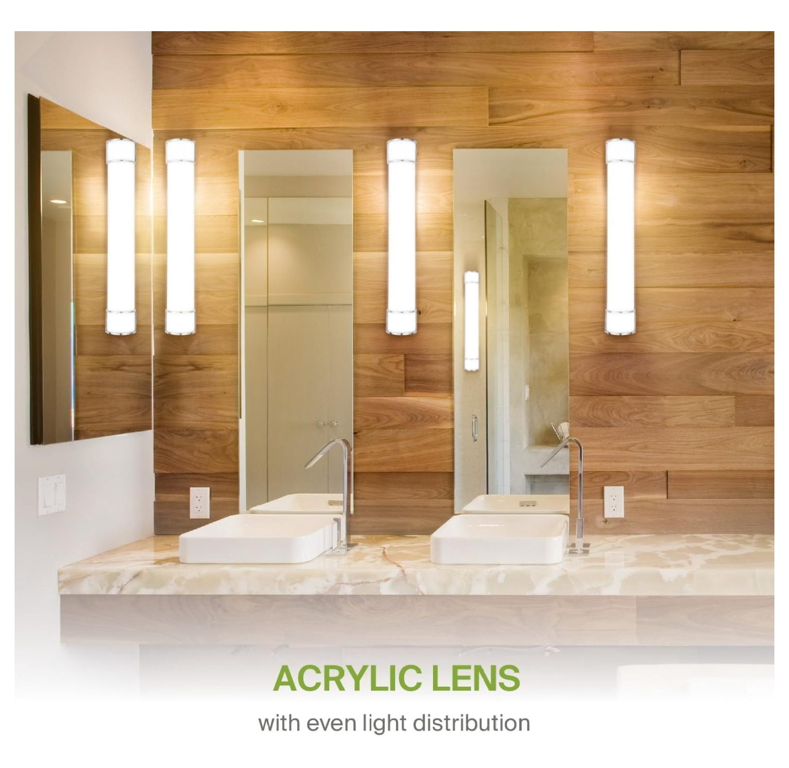 LED 36" Vanity Flush Mount Light Fixture, Bathroom Lighting Bar | 3CCT, Dimmable, , ETL Listed | 30W 2650LM 3000-5000K 120V | Long Tube Bath Wall Sconce Over Mirror |