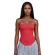 thumbnail image 1 of Tops de tubo lisos para mujer, ajustados, con lazo en la espalda, sin hombros, sin mangas, estilo urbano de verano y a la moda., 1 of 7