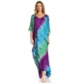 thumbnail image 5 of Sakkas Catia Women's Boho Casual Long Maxi Caftan Dress Kaftan Cover-up LougeWear - 1-Blue - One Size, 5 of 5