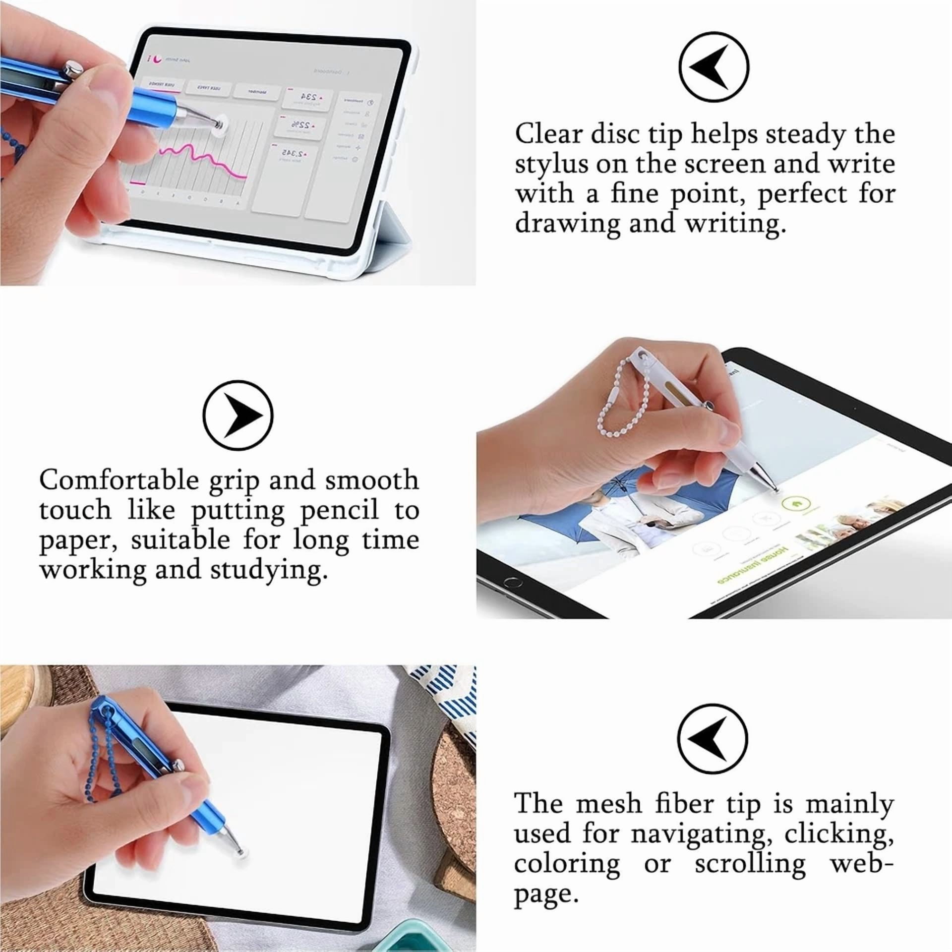 CIRCLE- 5 Pack Stylists Pens For Touch Milky White, Rose Gold, Black, Blue, Silver