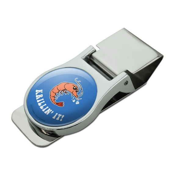 Krillin' It Killing Funny Humor Satin Chrome Plated Metal Money Clip