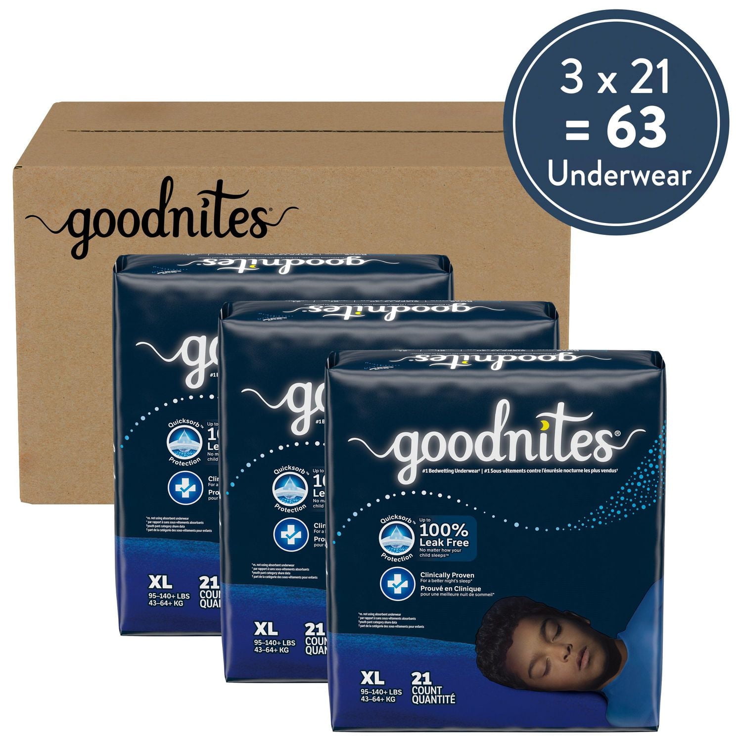 Goodnites Boys' Nighttime Bedwetting Underwear, Economy Plus Pack, Sizes S-XXL