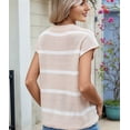 thumbnail image 6 of Gdvsclr Women Cap Sleeve Tank Tops Striped Crew Neck Casual Loose Fit Spring Summer Pullover Knit Sweater Vest  White M, 6 of 7