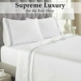 thumbnail image 5 of Superior Egyptian Cotton 1200 TC Embroidered White/Charcoal Sheet Set, Queen, 5 of 13