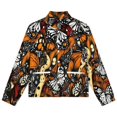 thumbnail image 4 of Jackets for Women Winter Coat Jackets Flannel Stand Collar Jacket(Colorful Butterfly Seamless Pattern,Size:S-4XL), 4 of 7