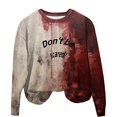 thumbnail image 4 of EHQJNJ Chandail en Molleton Doublé Polaire Femmes Plus Chandail en Molleton Imprimé Femmes Chandails en Molleton Oversize Col Rond Manches Longues Pull Col Rond Chandails en Molleton Femmes Épais Chandail en Molleton Bleu, 4 of 4