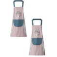 thumbnail image 1 of Oleegame 2PC Pretty Apron Women Kitchen Apron With Hand Wipe Pockets For Cooking Baking Wipeable Oil Proof Cartoon Wreath Rabbit Kitchen Nail Shop Apron Pink, 1 of 9