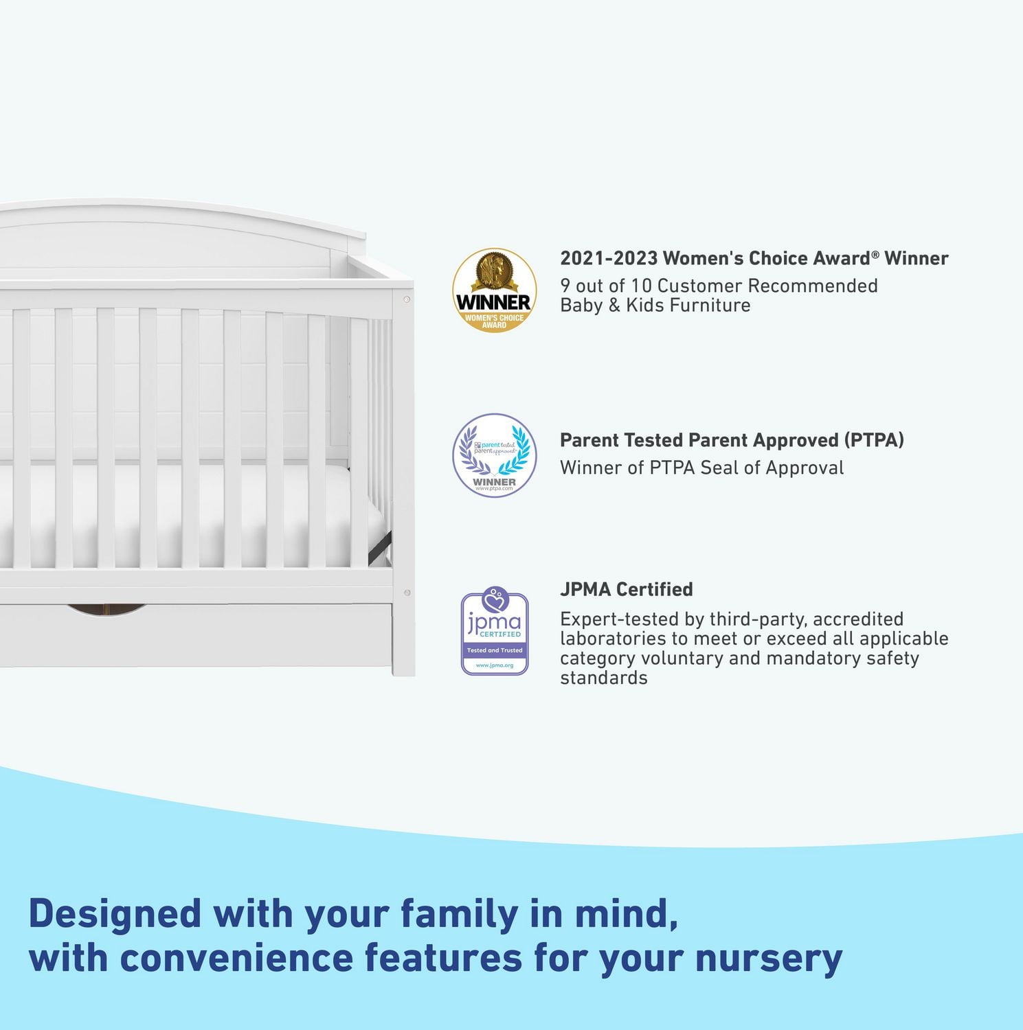 Graco Bellwood 5-in-1 Convertible Crib with Drawer