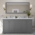 thumbnail image 2 of Wyndham Collection 72" Square-Sinks Wood Double Bathroom Vanity in Gray, 2 of 5