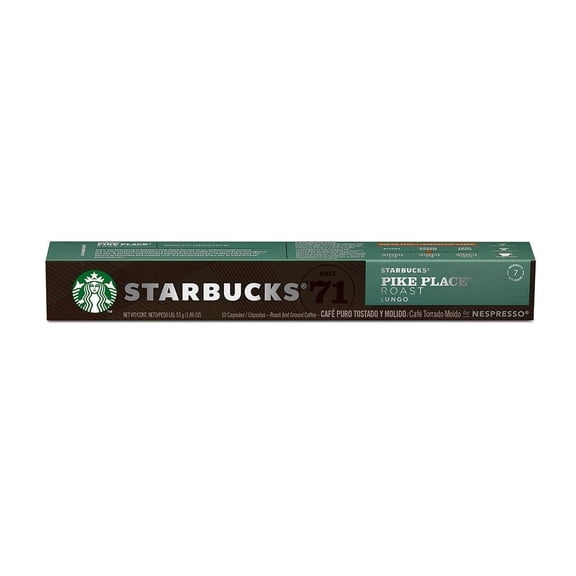 Cápsulas de café Starbucks by Nespresso pike place roast lungo 10 pzas