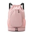 thumbnail image 1 of Drawstring Gym Backpack Sports Bag with Shoe Compartment Racket Pocket Lightweight Daypack for Badminton Tennis Basketball Fitness, 1 of 8