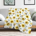 thumbnail image 2 of Bee Throw Blanket - Soft Flannel Bee Blankets for Girls Boys Kids Bee Lovers - Warm Bee Throw Blankets for All Season Lap, Chair, Sofa - 50"x40", 2 of 6