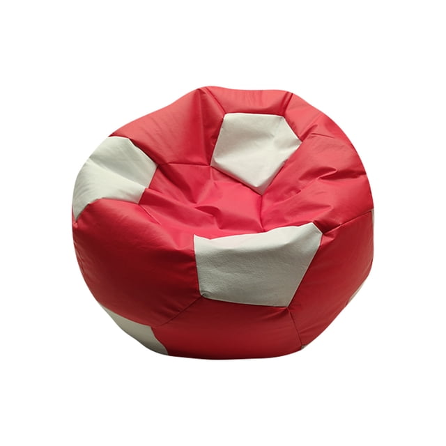 Puff Balón De Soccer Kids Confortable Rojo/Blanco Lunics Lunics Creando Confort Balón de Soccer