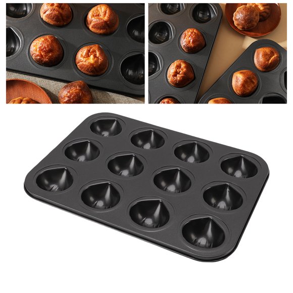 Cupcake Pan, 12 Cup Design Muffin Cake Pan Carbon Steel for Home