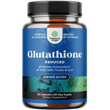 Nature’s Craft Glutathione Supplement, Liver & Skin Health Support with Milk Thistle & ALA, 30 Caps