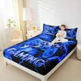 thumbnail image 4 of Manfei Gamepad Game Lovers Twin Sheet Sets,Teens Gaming Twin Fitted Sheet,Deepblue Black Flat Sheet For Boys Kids,Ultra Soft Home Decor,3-Piece, 4 of 7