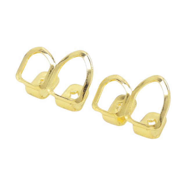 Unique Bargains 1 Set Fake Grills Hip Hop Style Double Teeth Grillz Gold Tone
