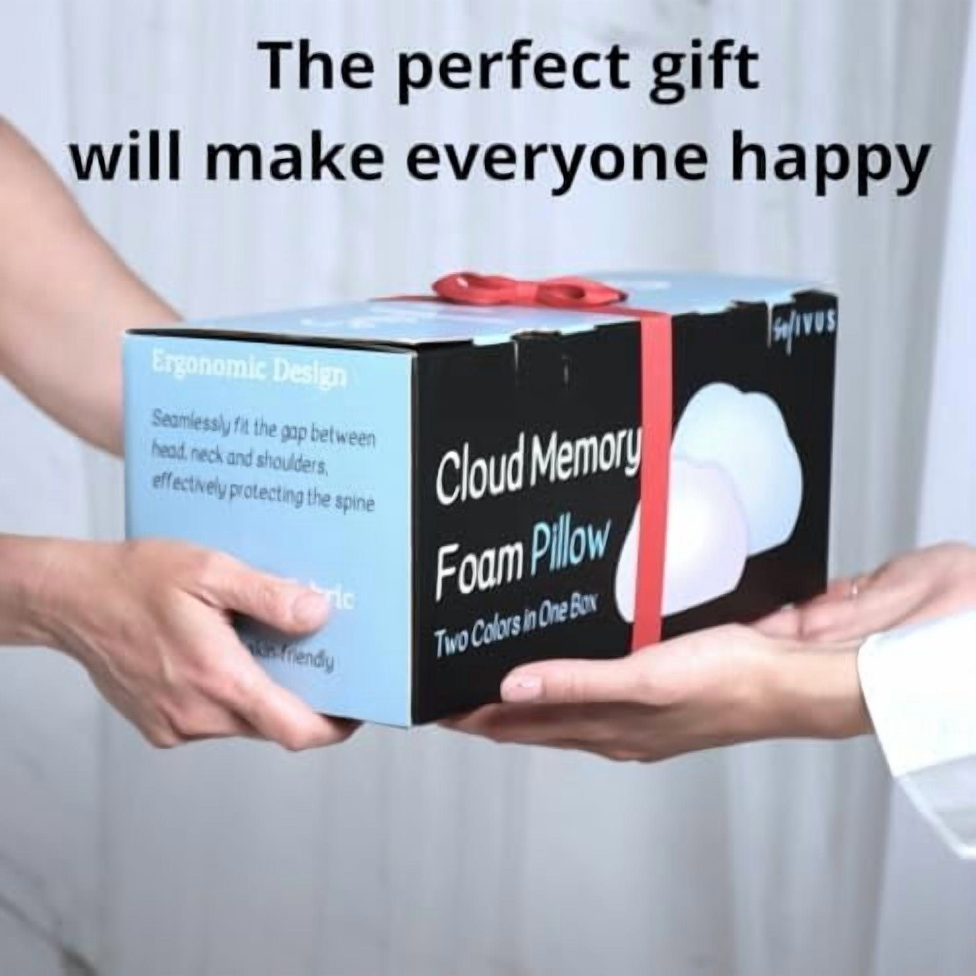 Cloud Shaped Contour Cervical Memory Foam Pillow with Additional Pillowcase - Soft Neck Support for Side Stomach Back Sleepers - Comfortable Slow Rebound Pillow with Ergonomic Design$$Bedding