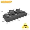 thumbnail image 3 of Sofa Couch for Living Room, Modern Loveseat Sofa with Extra Deep Seats, Comfy Armrests, Couches for Living Room Apartment Lounge, Easy Assembly, Grey, 3 of 10
