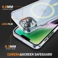 thumbnail image 4 of Bemz Magnetic Case for iPhone 15 with Camera Lens Protection (Compatible with MagSafe) Shockproof Reinforced Air Corner Transparent Cover, Tempered Glass Screen Protector (Green), 4 of 8