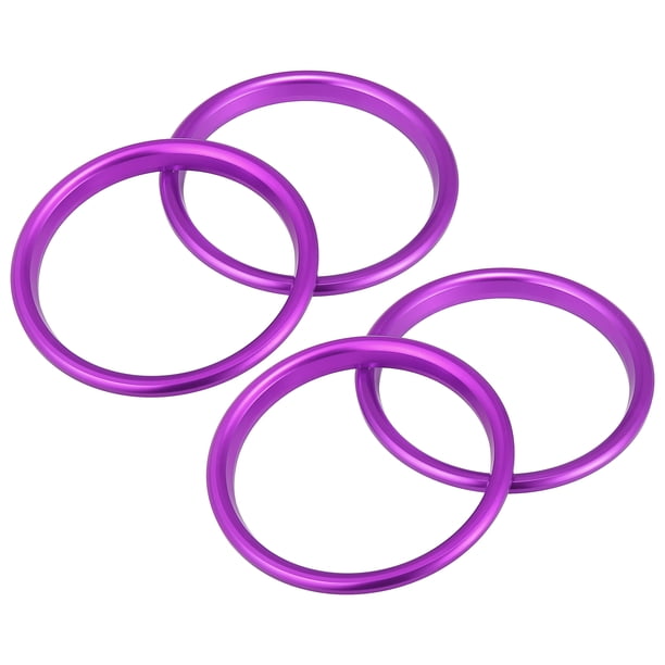 4 Piezas Morado Coche Aire Acondicionado Ventilación Anillo Exterior Adorno Aluminio Aleación