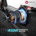 thumbnail image 3 of SISIGAD Electric Scooter Adults, 10" Tires, 26 Miles Range, 20 Mph Top Speed, 450W Portable Folding Commuting Electric Scooter with Shock Absorption and App Control, 3 of 7